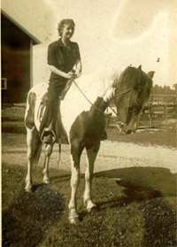 Janet Jagan on horseback